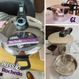 Panela De Pressão Rochedo Inox Trendy 6 litros Fechamento Externo Com Cesta De Vapor