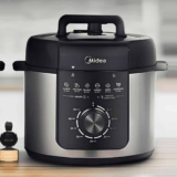 Panela Elétrica Mecânica Pressão 4l Preta E Inox Midea 127v