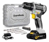 Parafusadeira Furadeira Gradiente GPB12V 3/8 a Bateria Cor Cinza Frequência 60Hz