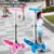 Patinete infantil 3 rodas com luzes led dobrável e ajustável menino menina – ATENTU
