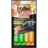 Petisco Sheba Cremoso Sabores Frango e Frango & Peixe Branco Gatos Adultos 4 Uni