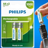 PHILIPS Pilha recarregável AA 1.2V 1.000mAh, padrão, R6B2RTU10/59