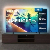 PHILIPS, Smart TV Ambilight 55″ 4K, 55PUG8100/78, Comando de Voz, HDR10+/Dolby Atmos, VRR/ALLM, Bluetooth