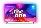 PHILIPS, Smart TV, Ambilight THE ONE 75″ 4K 120 Hz, 75PUG8808/78, Google TV, P5, DTS Play-Fi, Freesync, Dolby Vision e Atmos, 40 WRMS