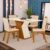 Conjunto Sala de Jantar Mesa 120cm Tampo MDF 4 Cadeiras Kesha Casa 812