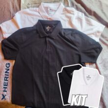 Kit Com 2 Camisas Polo Básicas Masculinas