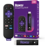 Roku Streaming Stick HD 2025 | Dispositivo de streaming para TV HD/FHD com controle remoto por comando de voz compatível com Alexa, Siri e Google