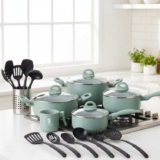 Jogo De Panelas Antiaderente Indução Revestimento Mármore Verde