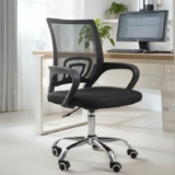 Cadeira de Escritório Secretária Base Preta com Rodinha Fortt Roma Preta – CSF06-P – Preto