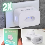 Kit Smart Plug Wi-Fi Positivo Casa Inteligente – Contém 2 Smart Plugues Wi-FI 10A/1000W, ligue e desligue seus eletrodomésticos usando o celular, Compatível com Alexa
