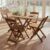 Jogo Conjunto Mesa Dobrável 70×70 C/4 Cadeiras Madeira