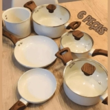 Conjunto Jogo 6 Panelas Pratic Cook Vanilla Marmol Indução Mimo