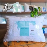 Kit 2 Travesseiros Select Luxo Fibra 70x50cm Antialérgico Zíper Branco