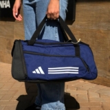 Mala Duffel Essentials Três Listras Adidas Azul / Dark Blue / White