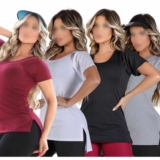 Kit 4 Blusas Tapa Bumbum Conforto Treino Academia Dry Fit