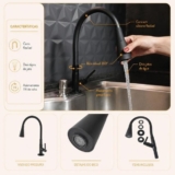 Torneira Gourmet Flexível para Cozinha de Bancada 2 Jatos Preta em ABS – Aromatec
