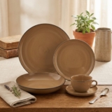 Aparelho De Jantar E Chá 20 Peças Oxford Flat Ocre