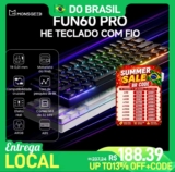 Akko monsGeek fun60 pro he teclado mecânico interruptor magnético 60% teclado para jogos gatilho rápido 0.01mm 8k teclado personalizado com fio