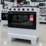 Fogão 5 Bocas Esmaltec F5iab5121 Ideal Super Mesa em Aço Inox Acendimento Automático Branco Bivolt