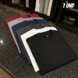 Kit 7 Camisetas Masculina Manga Curta Lisa Algodão Premium
