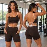 Conjunto Academia Fitness Top E Short Kit Zero Transparência