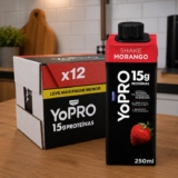 YoPRO Bebida Láctea UHT Morango 15g de proteínas 250ml – 12 unidades