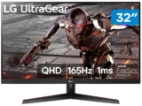 Monitor Gamer LG UltraGear 32″, 2K QHD, 165Hz, 1ms, VA, FreeSync Premium, G-Sync, HDR10 – 32GN600-B