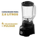Liquidificador Britânia 2.6l Diamante 1100 Preto