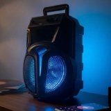 Caixa de som Amplificada Bluetooth Rádio Fm 250w Rms Tws Led Rgb Portatil Sem Fio Usb Tcs300 Cor Preto The Black Tools