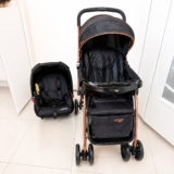 Conjunto Travel System Reverse DUO Preto Bronze, Carrinho de Bebê + Bebe Conforto Cosco Kids