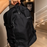 Mochila masculina, impermeável, reforçada, com capacidade ampliada de 30-42L, adequada para portátil, viagens diárias, cor preta