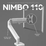 Suporte Articulado Para Monitor 13 a 32 Pistão a Gás Ajustável Zinnia Nimbo 110 Branco