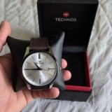 Relógio Technos Masculino Steel Prateado Pulseira Couro