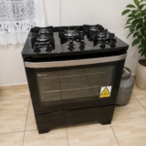 Fogão 5 Bocas Electrolux Preto Efficient Mesa de Vidro PerfectCook e Grades de Ferro (FE5GB) Bivolt