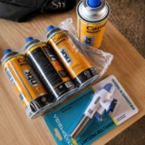 Kit Maçarico Portátil Automático Liderança Ferro E Aço para 1300°C com 4 Refis de Gás Butano