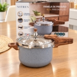 Panela de Pressão Vitrex Ceramic 4.2 L Cinza, com Indução e Antiaderente