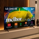 Smart TV 4K 50″ LG QNED73 Portal de Games Processador AI α7 Ger8 4K Super Upscaling Google Cast Integrado Controle AI Magic WebOS 25 Modo Esportes Alerta de Esportes