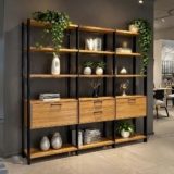 Estante de Escritório Modulada 2 Portas 2 Gavetas 219cm Texas Multimóveis MP6060