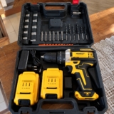 Furadeira e Parafusadeira Sem Fio 48V com 2 Baterias Recarregáveis, Maleta e Kit de Acessórios, Controle de Torque, Velocidade Variável e LED – Uso Doméstico e Profissional