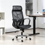 Cadeira de Escritório Ergonômica em Malha, Assento em Formato U, Altura Ajustável – Ideal para Escritório e Home Office (Preto)