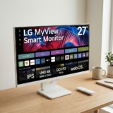 Monitor LG MyView Smart – Tela IPS 27″, WebOS, ThinQ Home, Air Play, Screen Share, Bluetooth, Branco – 27SR73U