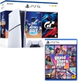 Bundle GTA VI + PlayStation 5 Slim Disk Pacote Astro Bot e Gran Turismo 7