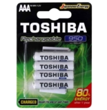 Pilha Recarregável AAA 1,2V 950mAh TNH3GAE TOSHIBA (Cartela com 4 unid.)