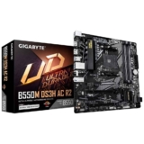 Placa Mãe Gigabyte B550M DS3H AC R2, AMD AM4, Micro ATX, DDR4, RGB, Wi-Fi 6, Bluetooth, Preto – B550M DS3H AC R2