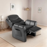 Poltrona Reclinável Bonan Papai 1 Lugar Preto