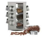 Porta Tempero Giratório Inox 12 Potes Quadrado Prata – Dubai