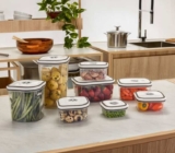 Potes Herméticos Electrolux de Plástico Cinza Retangular com 8 Unidades