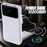 Power Bank 10200mAH, Bateria Portátil Universal, Carga Rápida, Display Indicador, Entradas Micro USB e USB-C, 2 Portas USB-A, Branco, PB102WH, ELG