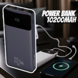 Power Bank 10200mAH, Bateria Portátil Universal, Carga Rápida, Display Indicador, Entradas Micro USB e USB-C, 2 Portas USB-A, Preto, PB102BK, ELG