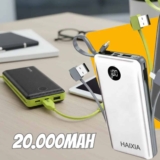 Power Bank 20.000mah Haixia Carregador Rápido Com Display Portátil Branco